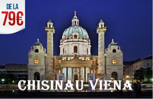 79 EURO Bilete de avion Chisinau-Viena intr-o directie cu toate taxele incluse.